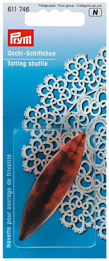 Prym Occhi-Schiffchen, schildpattfarben 7 cm, Karte