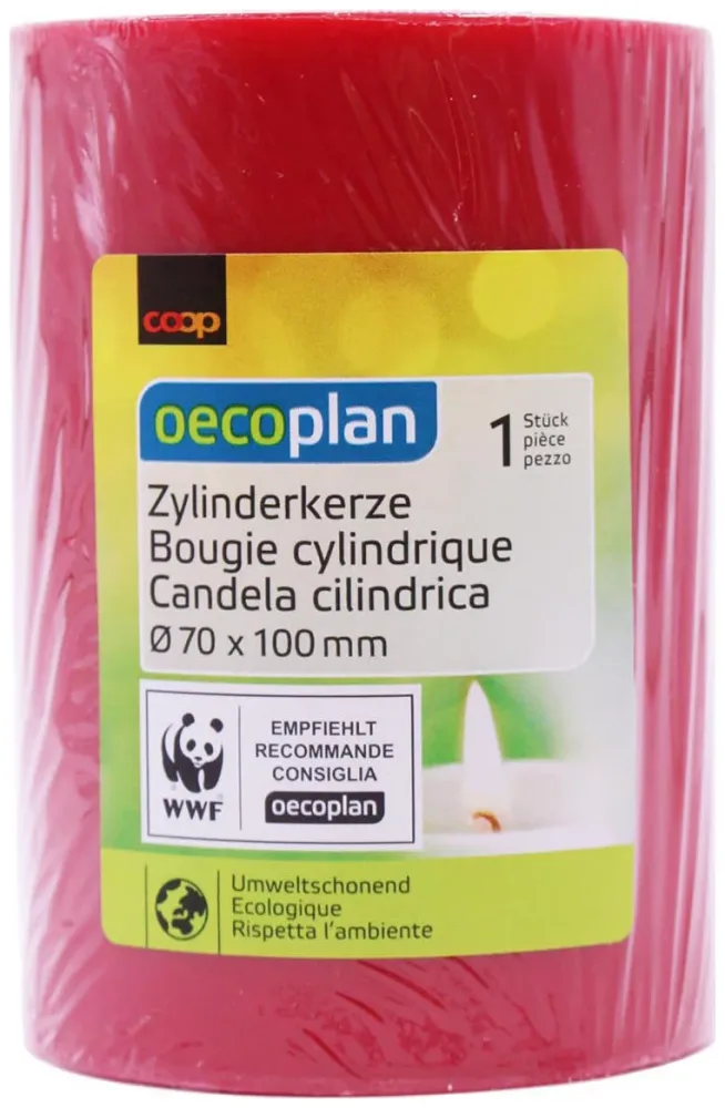 Oecoplan Zylinderkerze 70x100mm rot