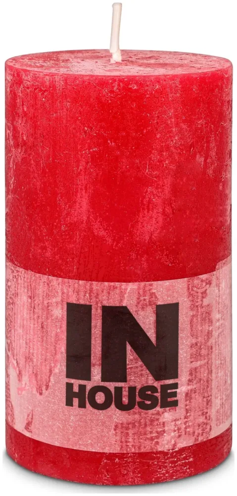 Inhouse Zylinderkerze Rustic 68x120 Rot