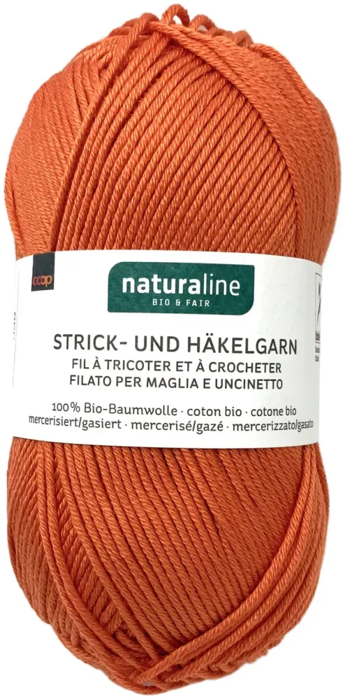 Naturaline Textil Coop Bio Naturaline 333 Handstrickgarn 100% Baumwolle merc. orange 50g