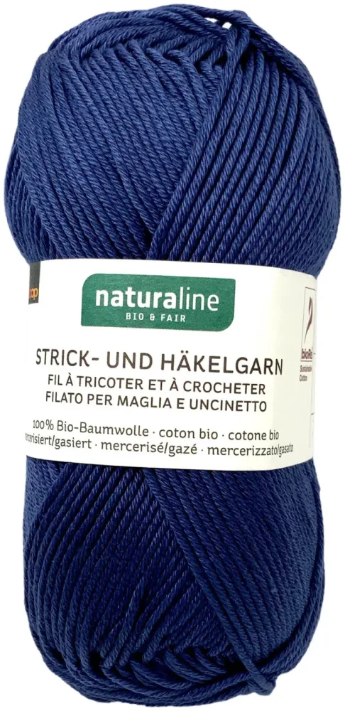 Naturaline Textil Coop Bio Naturaline 335 Handstrickgarn 100% Baumwolle merc. marine 50g