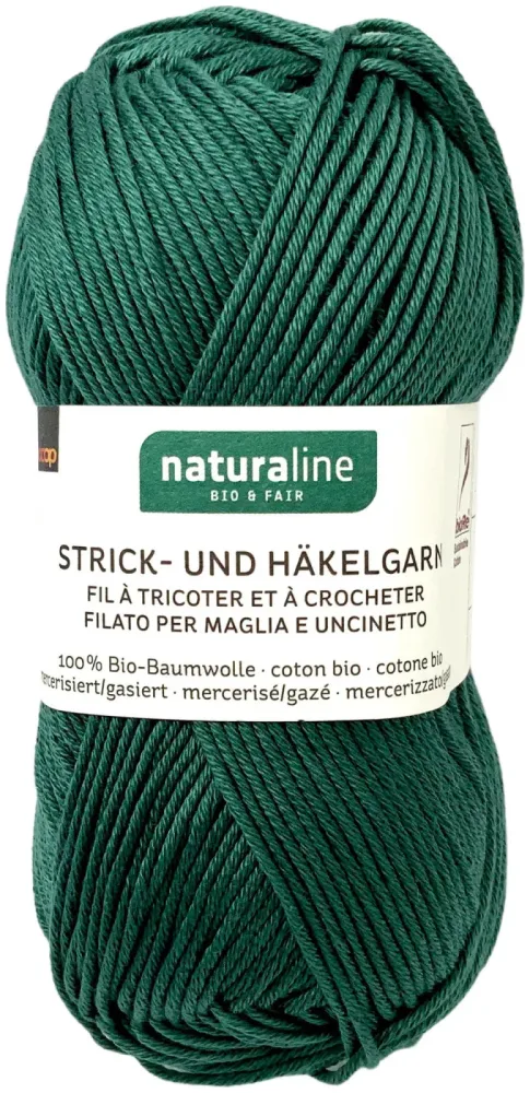 Naturaline Textil Coop Bio Naturaline 336 Handstrickgarn 100% Baumwolle merc. dunkelgrün 50g
