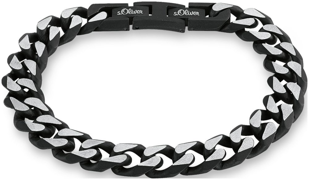 s.Oliver Armband Edelstahl Schwarz 110 x 215 mm