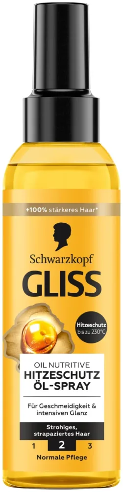 Gliss Kur - Oil Nutritive Hitzeschutz Öl-Spray, Schwereloses, 150  ml