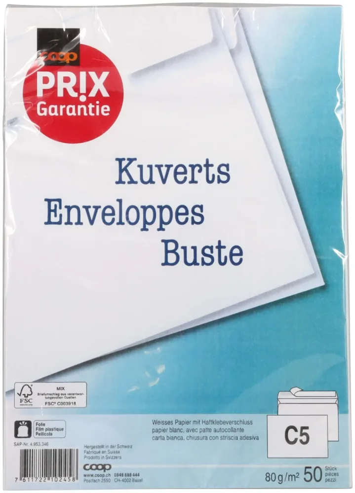 Prix Garantie Kuvert C5 50 Stück