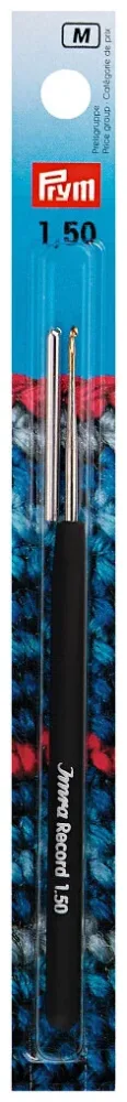 Prym Häkelnadel mit Record Softgriff, silber 1.50 mm, Karte