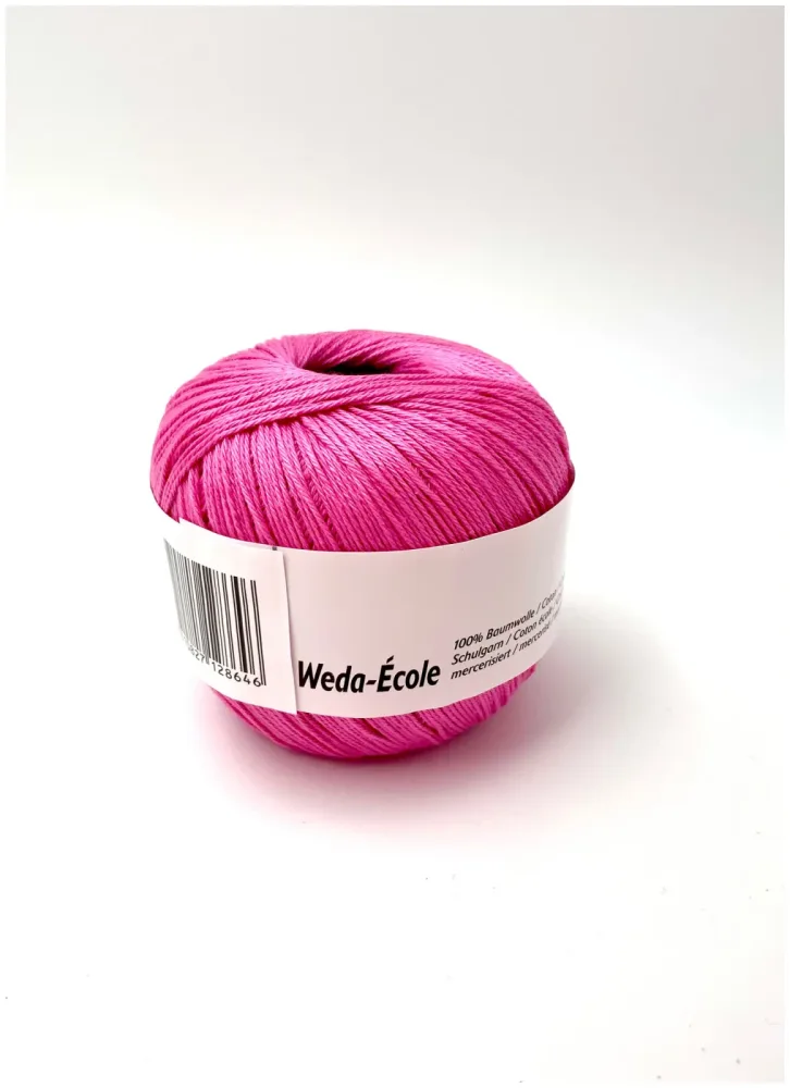 Sommer Weda Ecole 750 Schulgarn Häkelgarn 100% Baumwolle rosa 50g