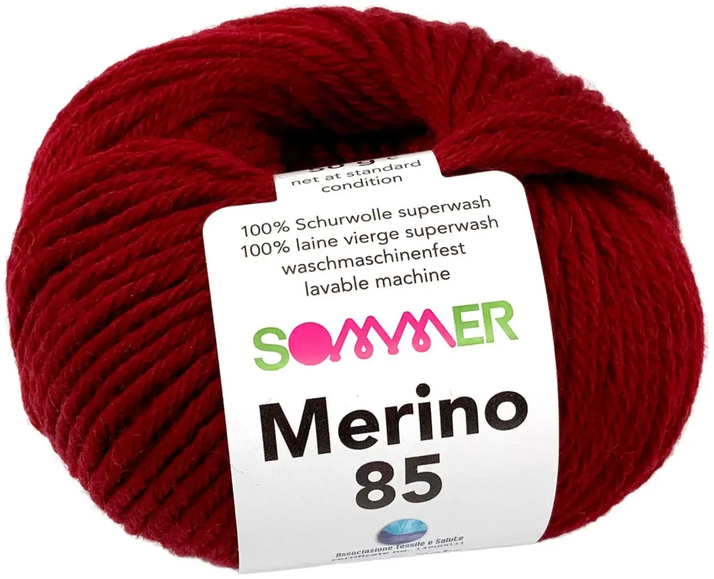 Sommer Merino 85 36 Handstrickgarn 100% Merino Superwash bordeaux 50g