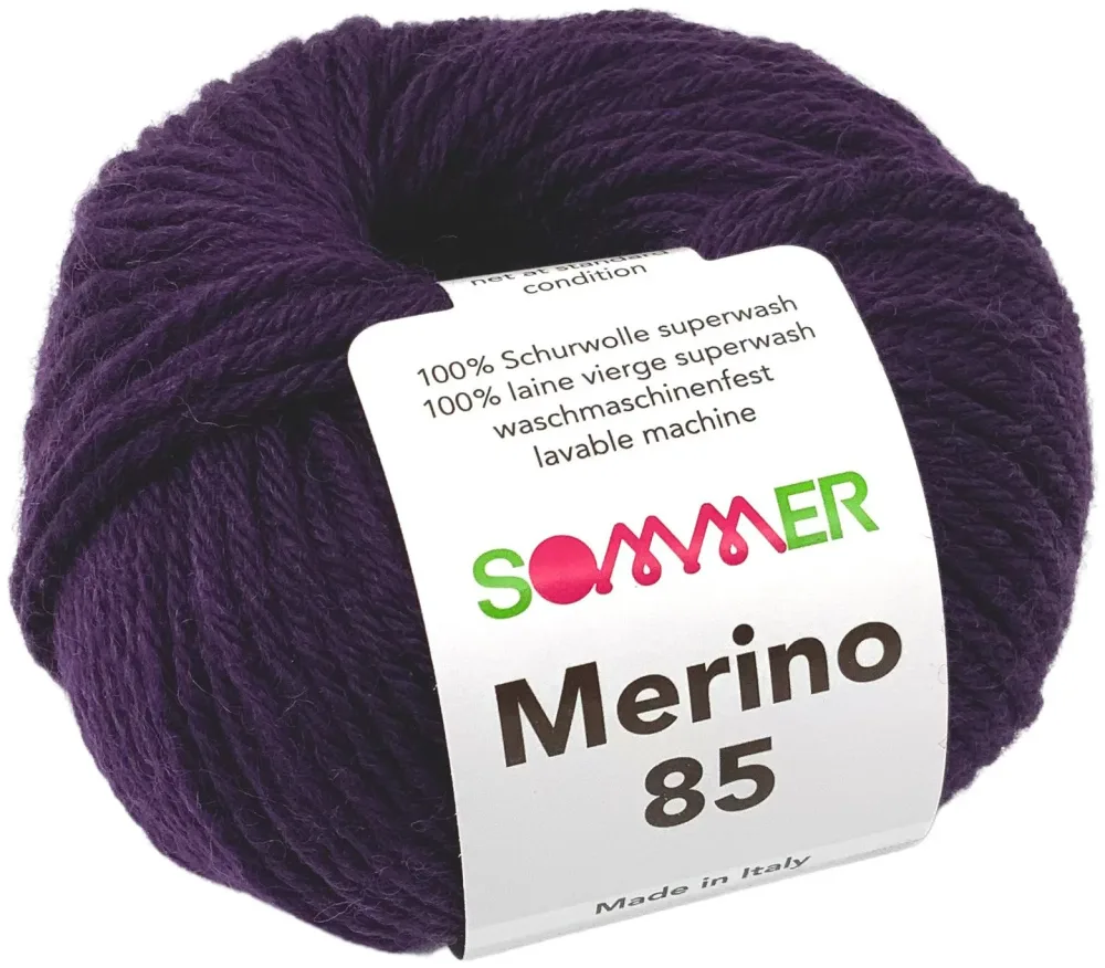 Sommer Merino 85 167 Handstrickgarn 100% Merino Superwash viola 50g