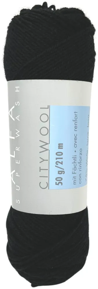 Coop City-Wool Alfa 01 Sockenwolle schwarz 50g