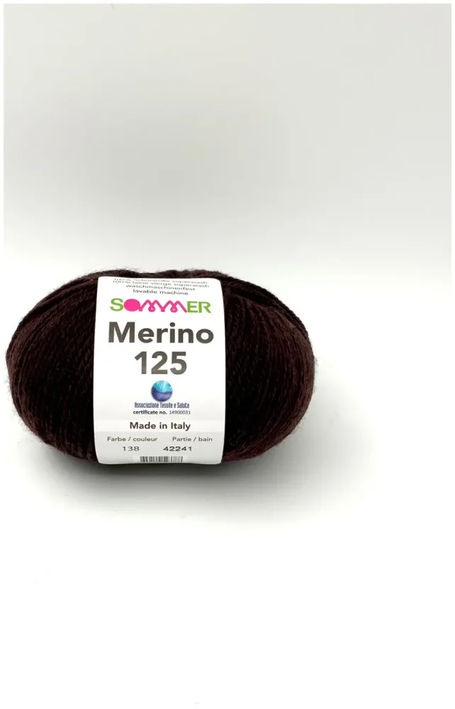 Sommer Merino 125 138 Handstrickgarn 100% Merino Superwash mocca 50g