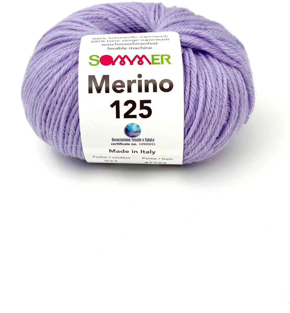 Sommer Merino 125 922 Handstrickgarn 100% Merino Superwash lila 50g
