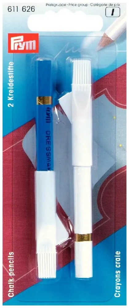 Prym Kreidestifte + Bürste weiss/blau 2 Stk.