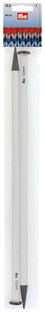 Prym Jackenstricknadeln, grau 12.00 mm, 40 cm, Karte 2 Stk., Kunststoff