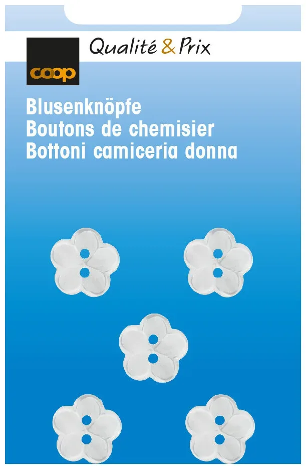 Blusenknopf weiss 12 mm 5 Stk.