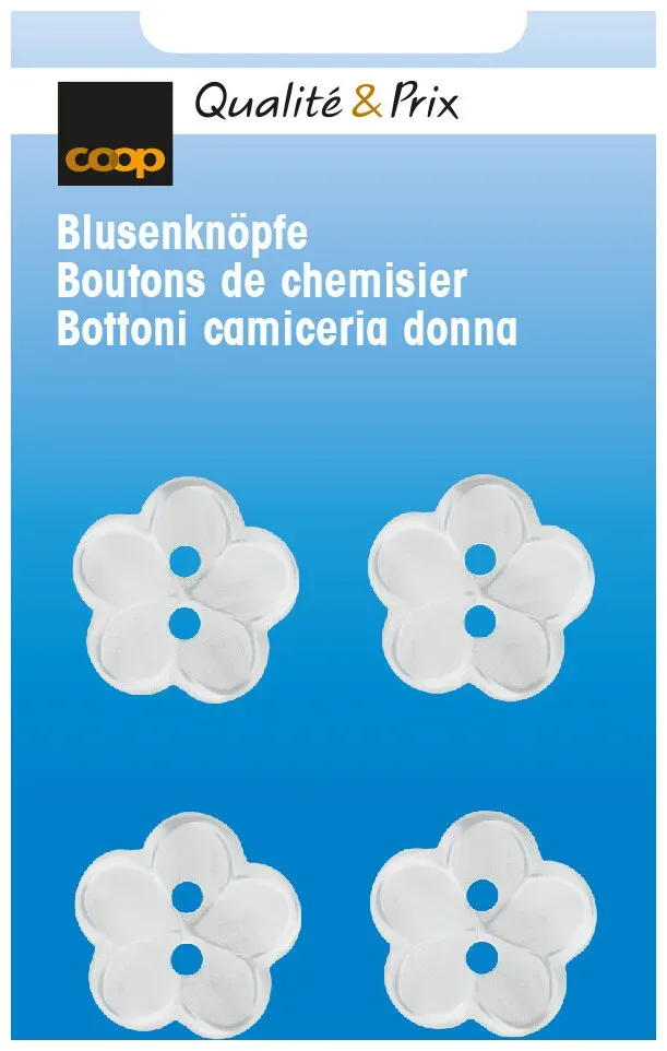 Blusenknopf weiss 18 mm 4 Stk.