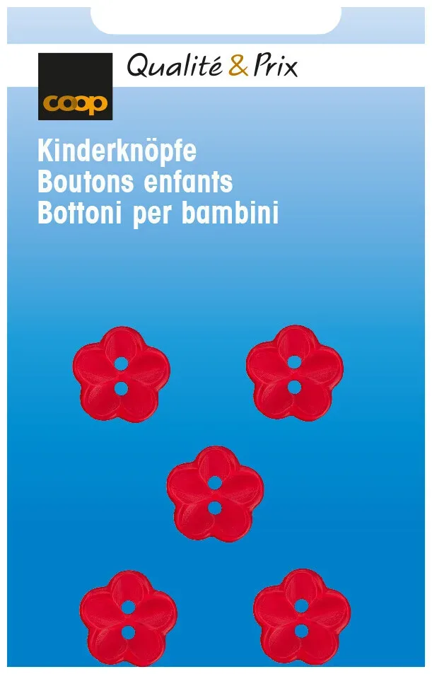 Kinderknopf rot 12 mm 5 Stk.