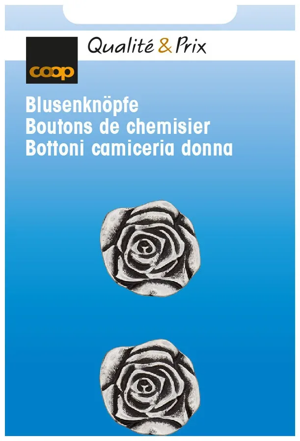 Blusenknopf altsilber 18 mm 2 Stk. Metall