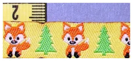 Zierband Kinder Fuchs gelb/braun/grün 16 mm Coupon 2 m