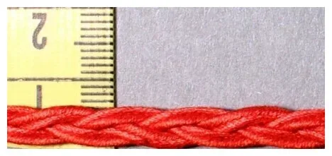 Zopfband rot 6 mm Coupon 2 m