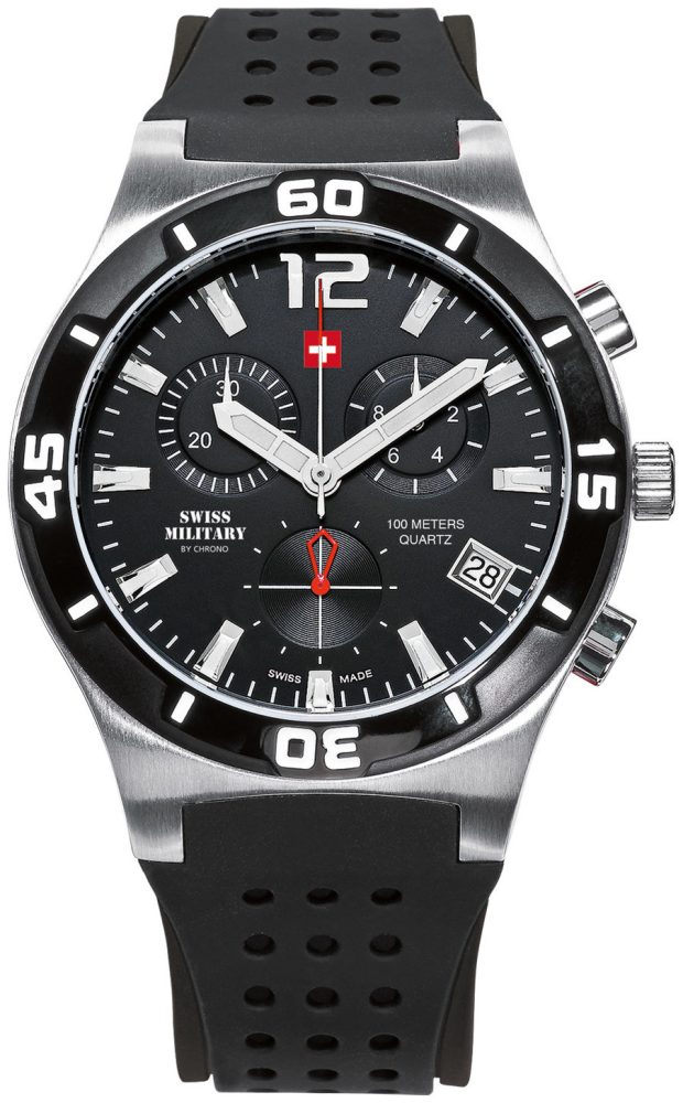 Swiss Military by Chrono Herren-Armbanduhr Chronograph Quarzwerk mit Rubberarmband Sm34015.05