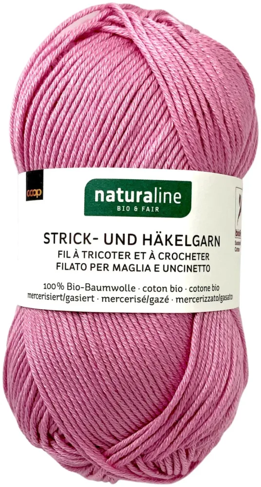Naturaline Textil Coop Bio Naturaline 344 Handstrickgarn 100% Baumwolle merc. rosa 50g