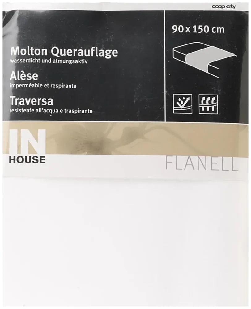 Inhouse Flanell Auflage 90x150cm Weiss