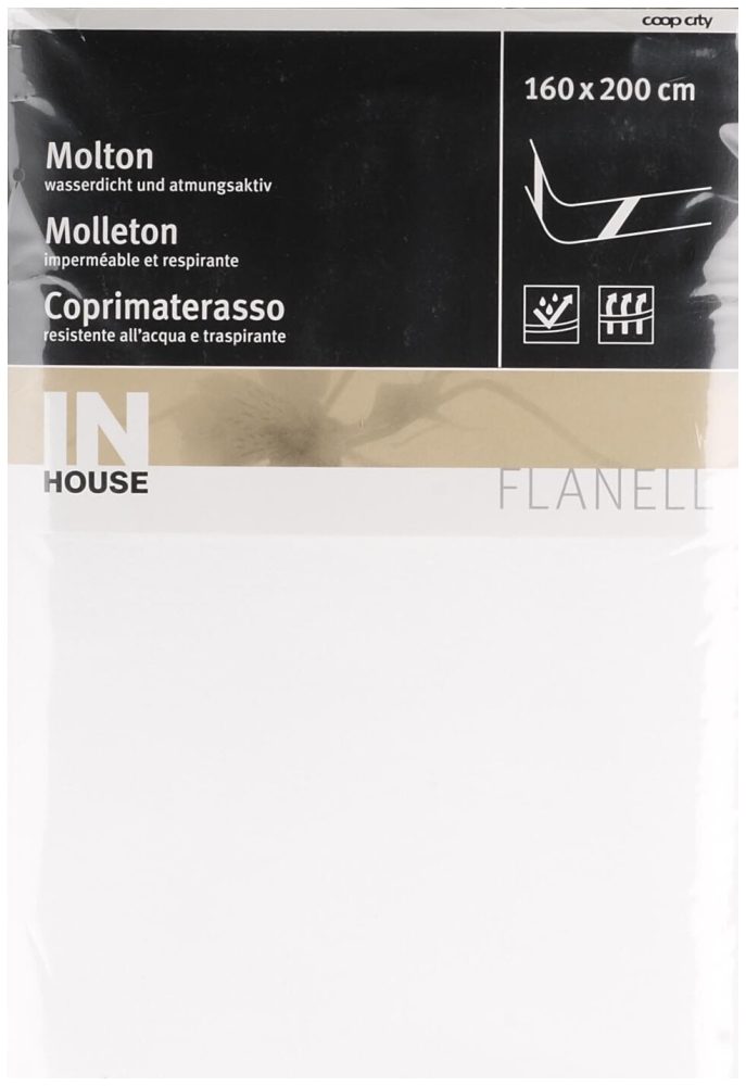 Inhouse Flanell Auflage 160x200cm Weiss