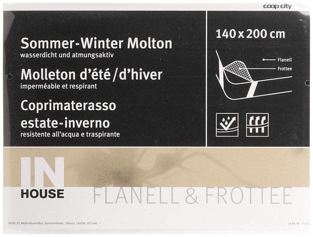 Inhouse Wendeauflage 140x200cm Weiss