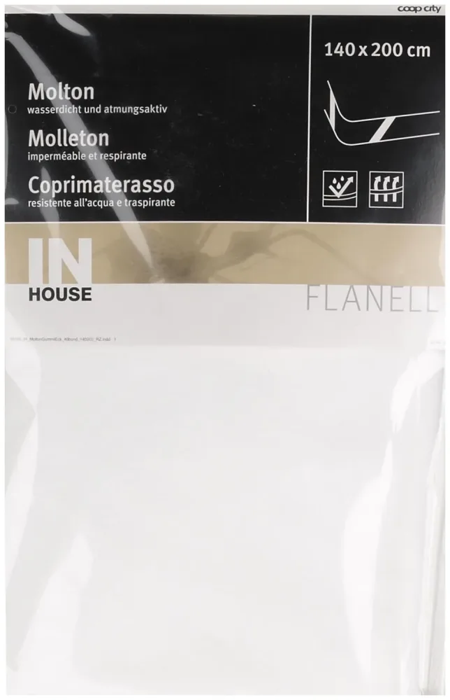 Inhouse Flanell Auflage 140x200cm Weiss