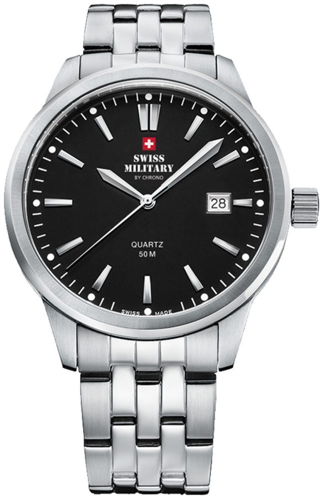 Swiss Military by Chrono Herren-Armbanduhr Analog Quarzwerk mit Edelstahlarmband Smp36009.01