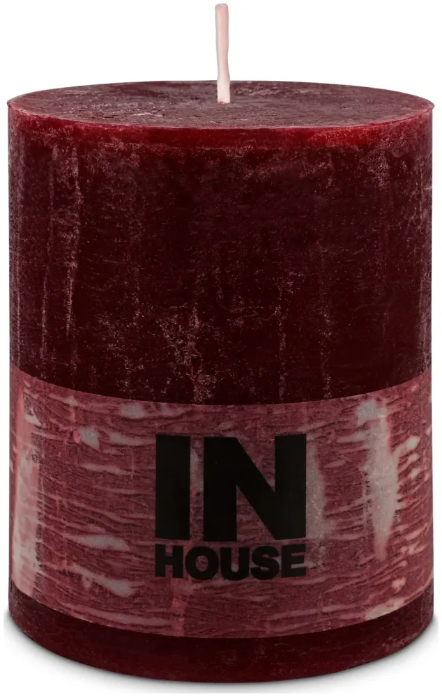 Inhouse Zylinderkerze Rustic 100x120 Dunkelrot