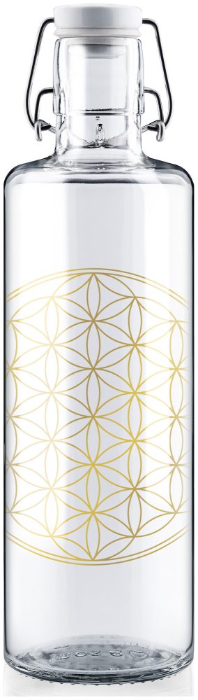 Soulbottle Trinkflasche aus Glas Flower of life 0.6L