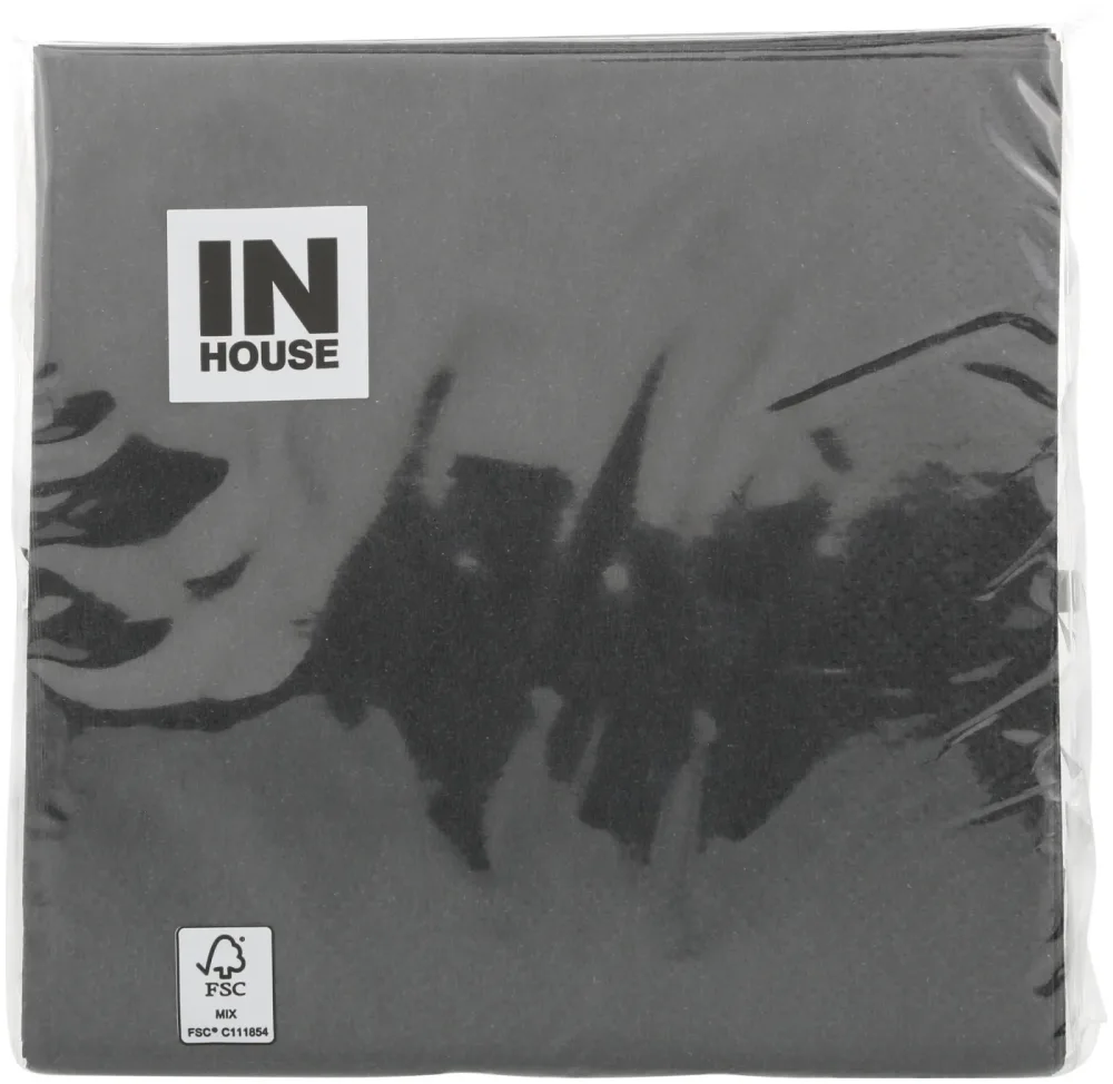 Inhouse Servietten schwarz 24cm 30 Stück