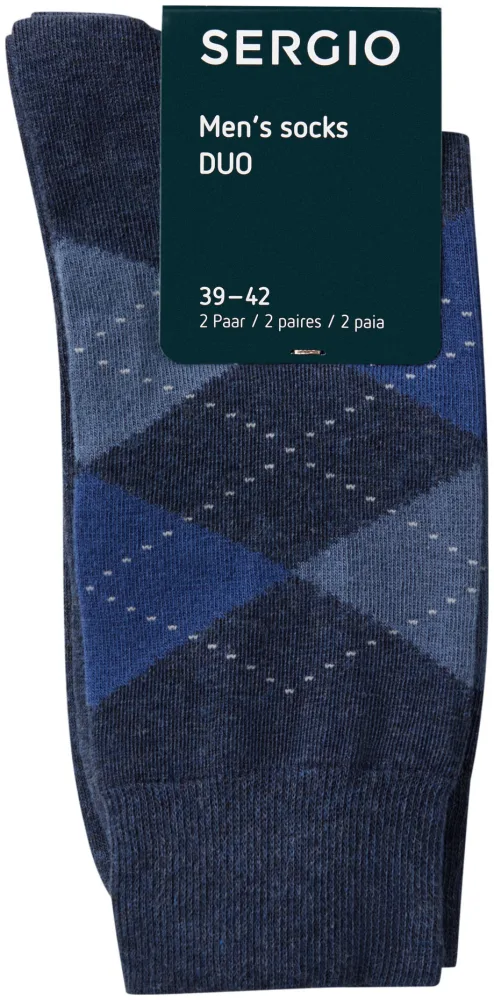 Sergio Socken Rhomben Duo Blau 43 - 46