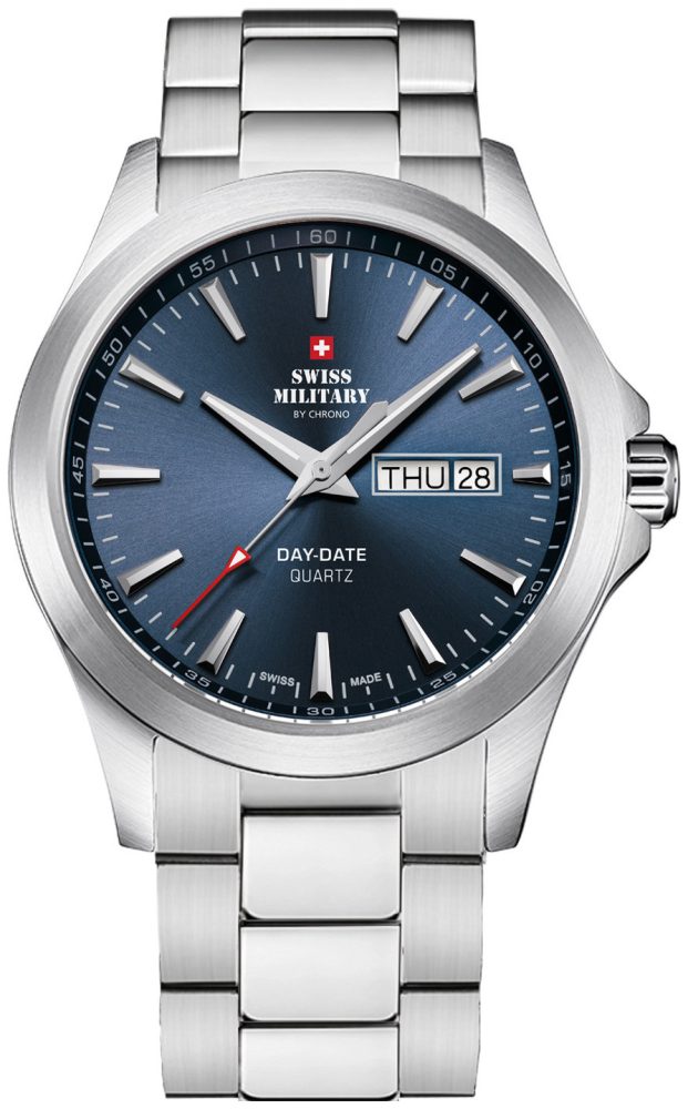 Swiss Military by Chrono Herren-Armbanduhr Analog Quarzwerk mit Edelstahlarmband Smp36040.24