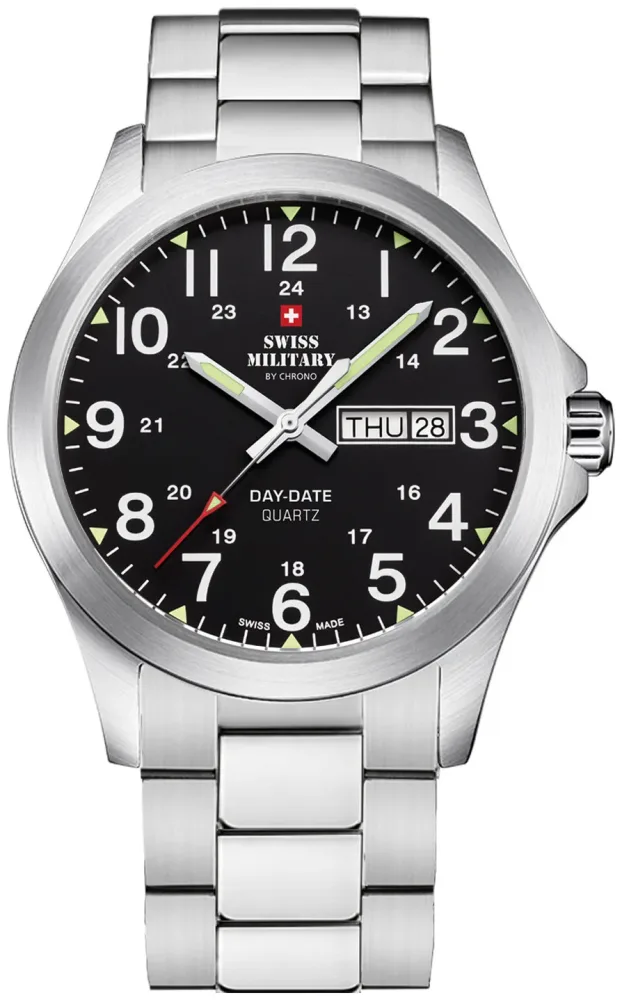 Swiss Military by Chrono Herren-Armbanduhr Analog Quarzwerk mit Edelstahlarmband Smp36040.25