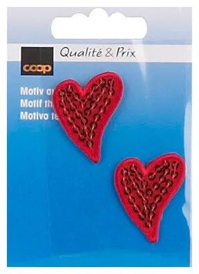 Coop Applikation Doppelherz mit Pailetten