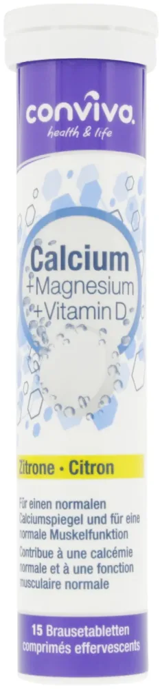 conviva Calcium Magnesium & Vitamin D Zitrone 15 Stück