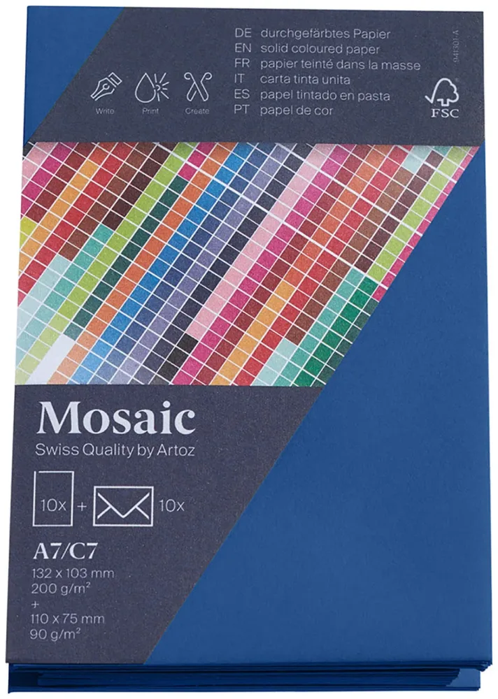 Artoz Mosaic Karten/Kuverts A7/C7 marine je 10 Stück