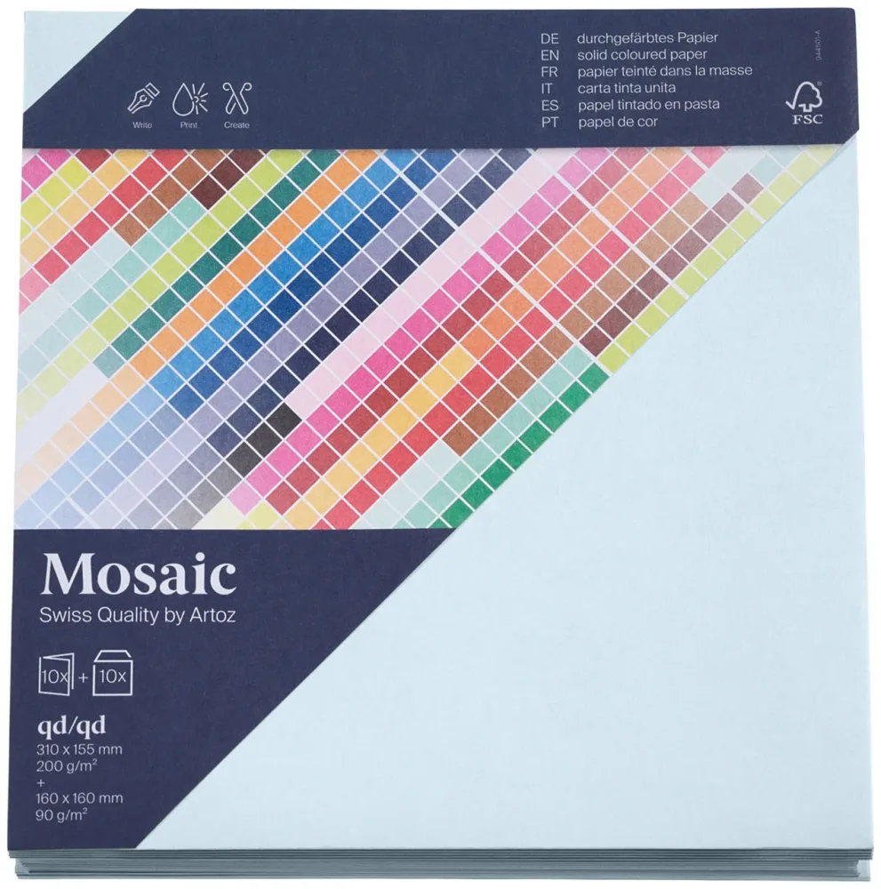 Artoz Mosaic Karten/Kuverts qd hellblau je 10 Stück
