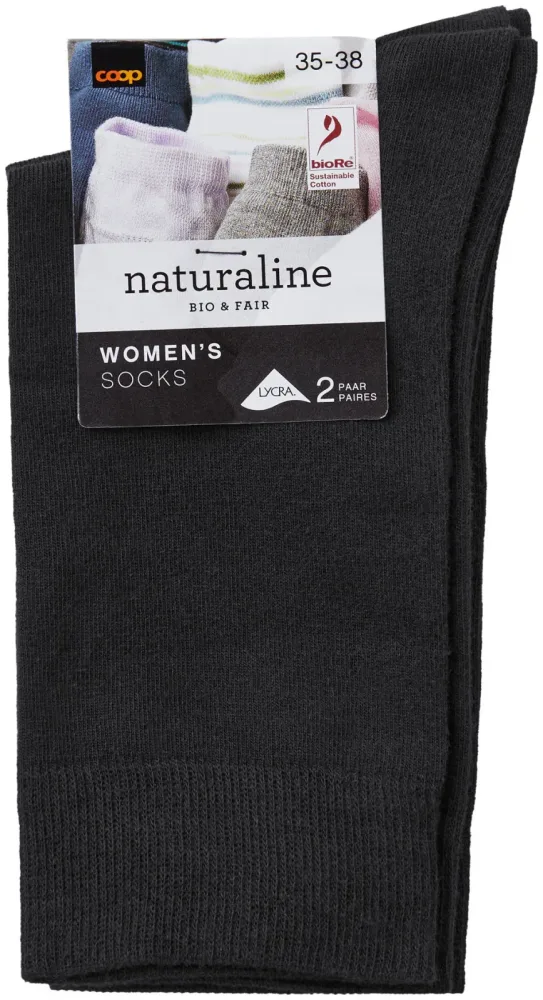 Naturaline Textil Naturaline Damen Socken Glatt Duo Schwarz 35 - 38