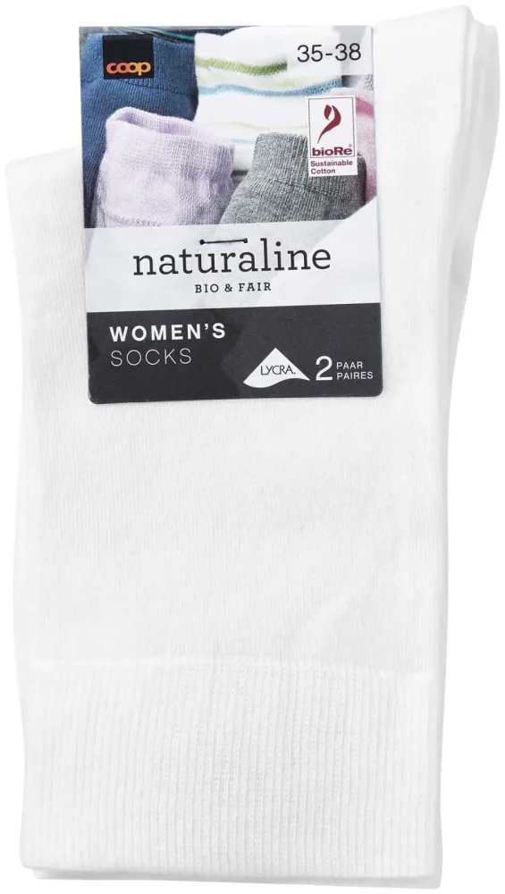 Naturaline Textil Naturaline Damen Socken Glatt Duo Weiss 35 - 38