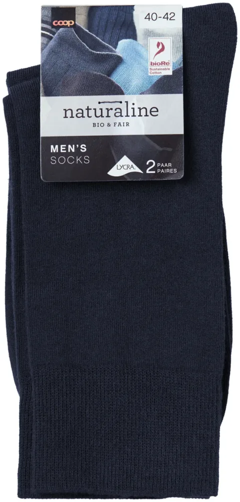 Naturaline Textil Naturaline Herren Socken Glatt Duo Marine 43 - 45