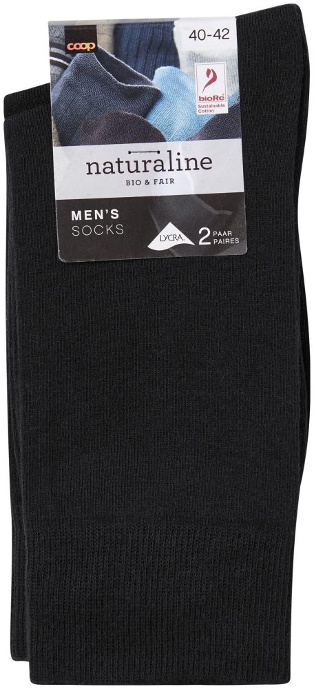 Naturaline Textil Naturaline Herren Socken Glatt Duo Schwarz 43 - 45