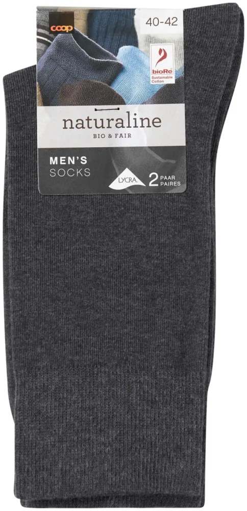 Naturaline Textil Naturaline Herren Socken Glatt Duo Dunkelgrau 40 - 42