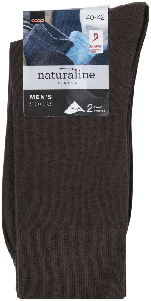 Naturaline Textil Naturaline Herren Socken Glatt Duo D'Braun 43 - 45
