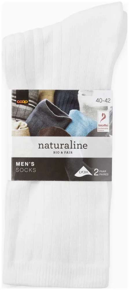 Naturaline Textil Naturaline Herren Sportsocken Duo Weiss 40 - 42
