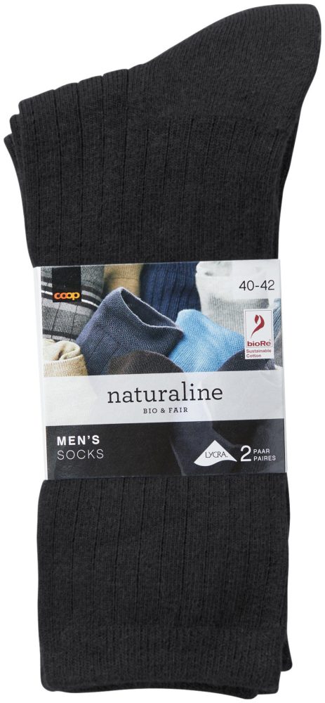 Naturaline Textil Naturaline Herren Sportsocken Duo Schwarz 43 - 45