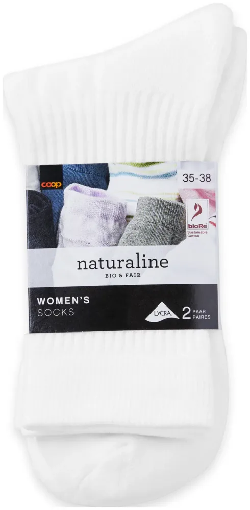 Naturaline Textil Naturaline Damen Sportsocken Duo Weiss 35 - 38